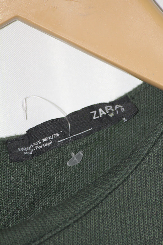 Zara Green Full Sleeve Stretchable Bodycon Dress