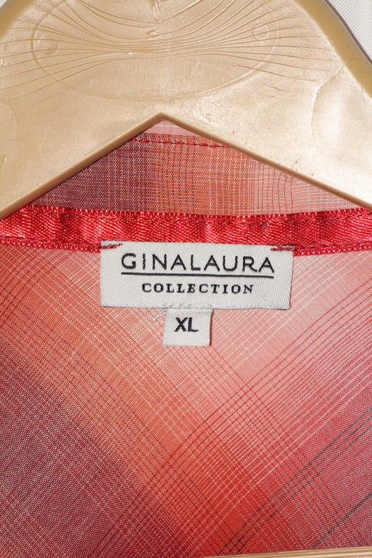 Gina Laura Red Ombre Button-Down Blouse