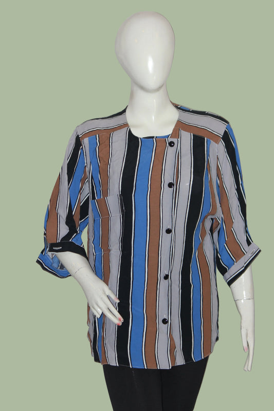 Multicolor Striped Button Down Shirt – Thrifty
