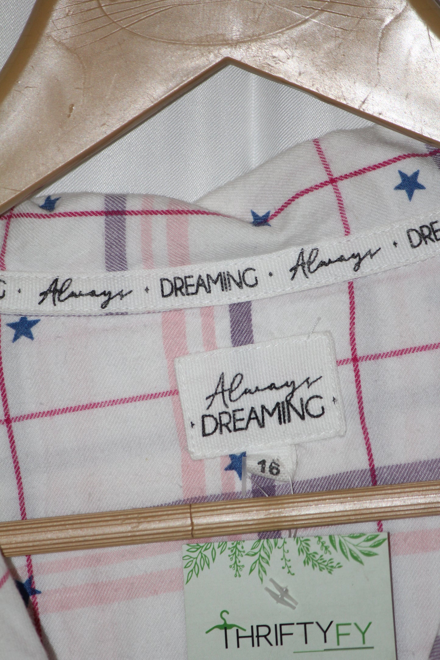 Always Dreaming White Checked Cotton Shirt – Large