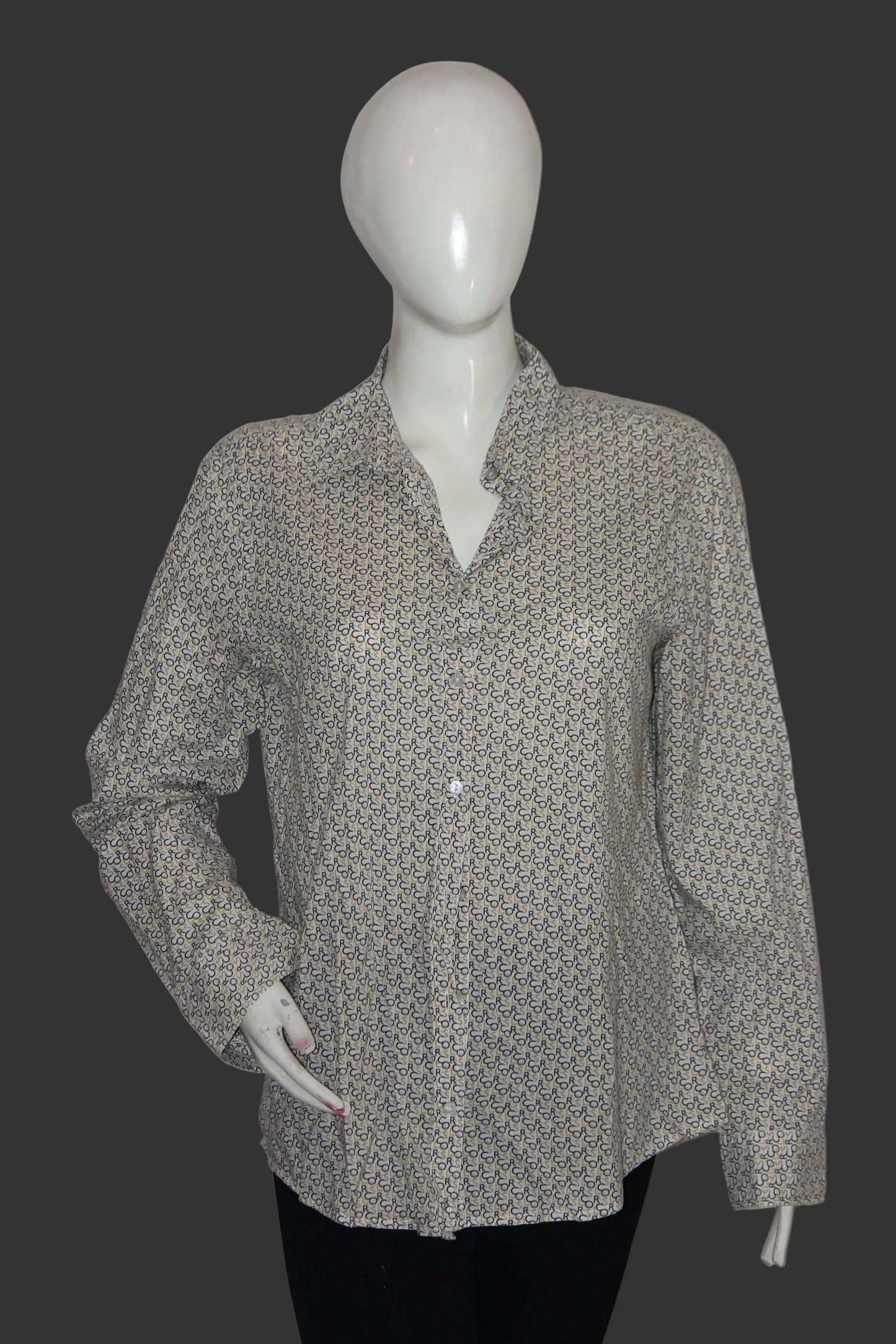 Benetton White Alphabet Print Shirt