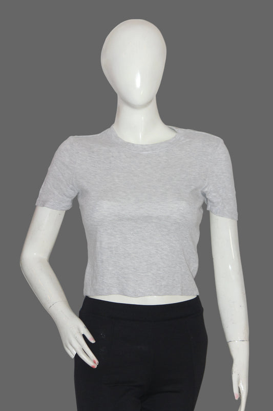 Topshop White Half Sleeve Crop Top for Women – Small