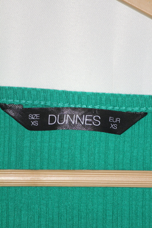 Dunnes Green Button Down Full Sleeve Crop Top for Women – XS