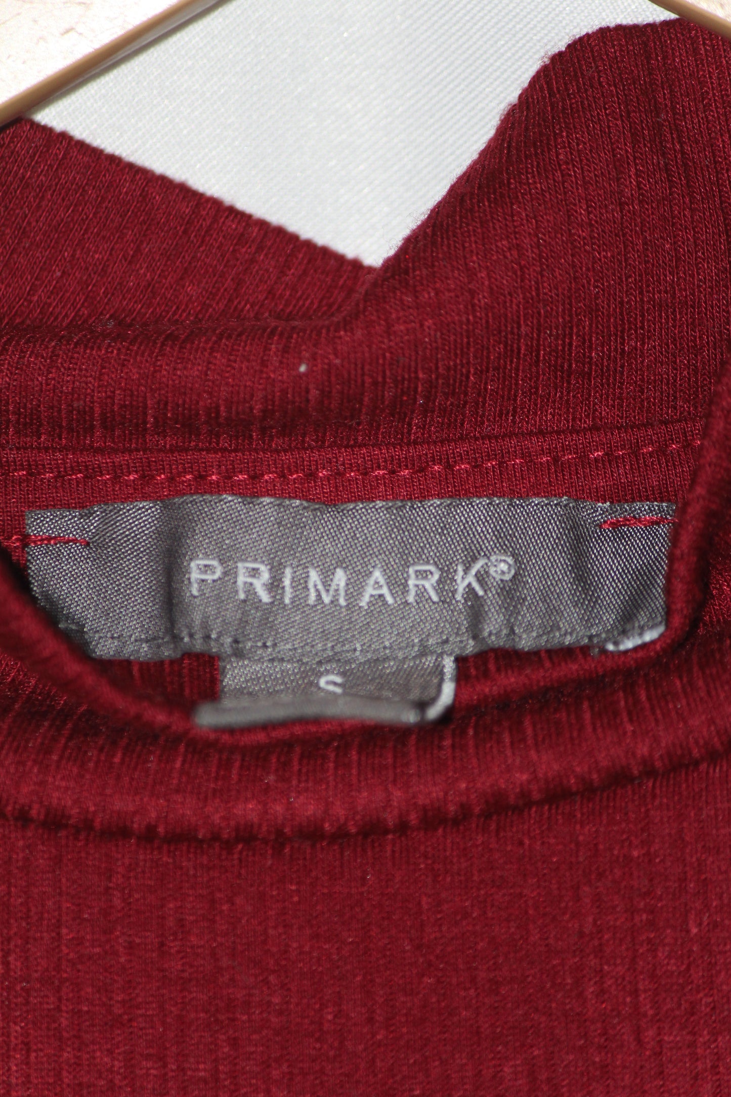 Primark Red Full Sleeve Crop Top for Women – Small