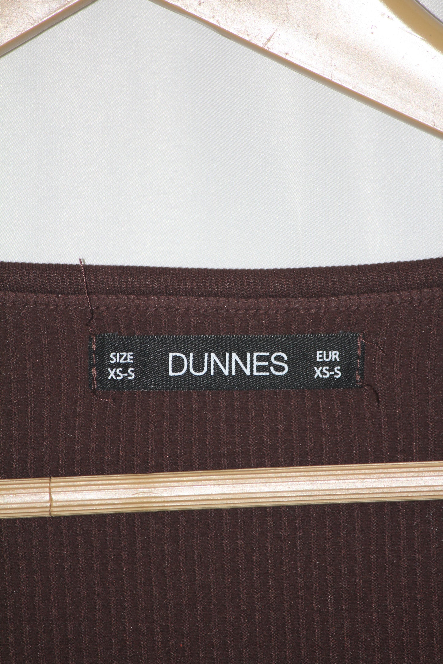 Dunnes Brown Full Sleeve Crop Top for Women – XS