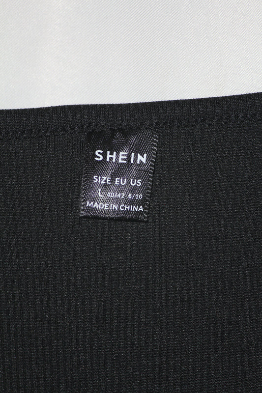 Shein Black Full Sleeve Crop Top for Women – Large