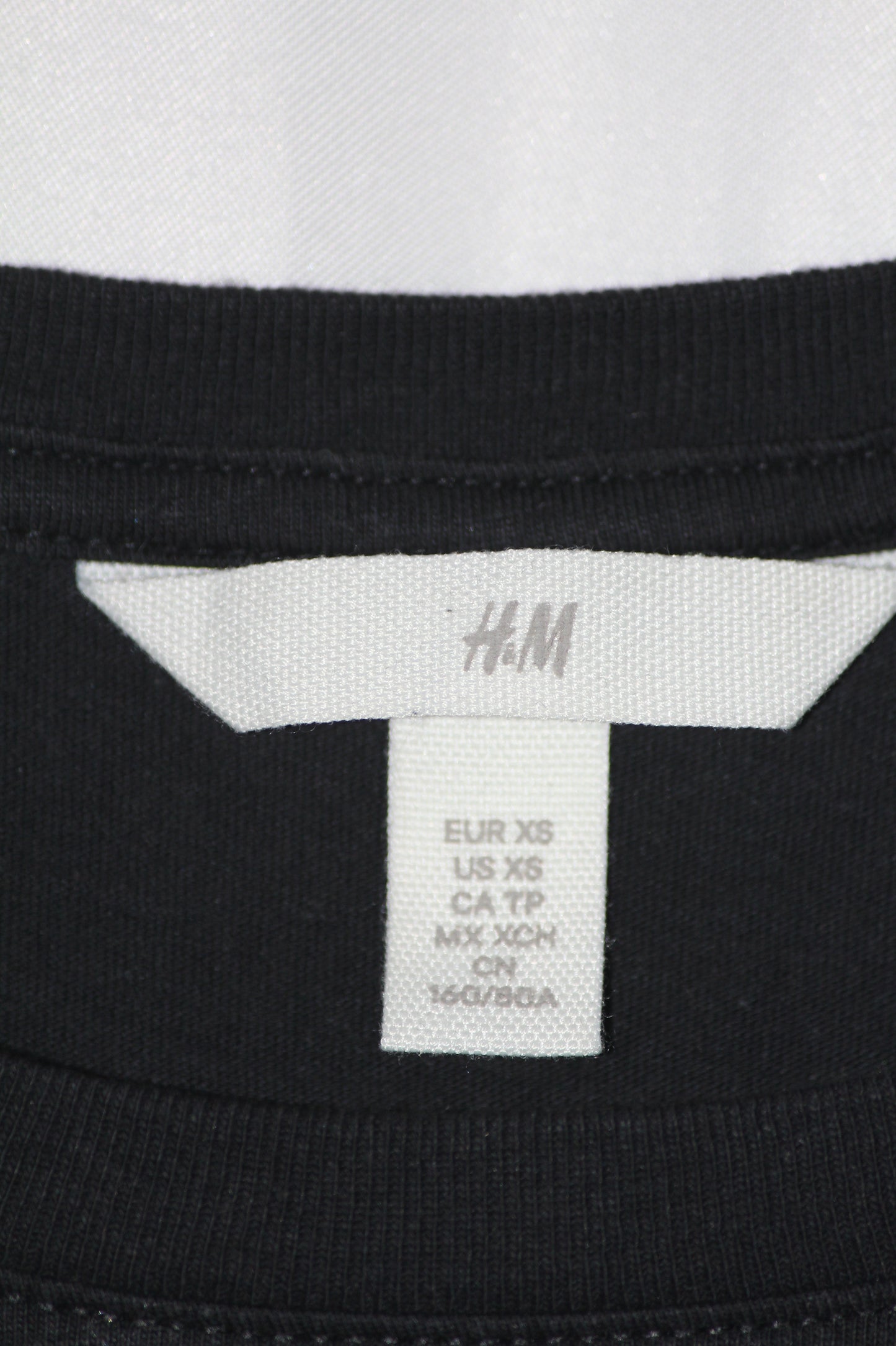 H&M Black Cotton Crop Top for Women – Small