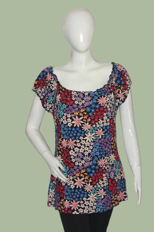Joe Browns Multi-Color Floral Crop Top for Women – Large