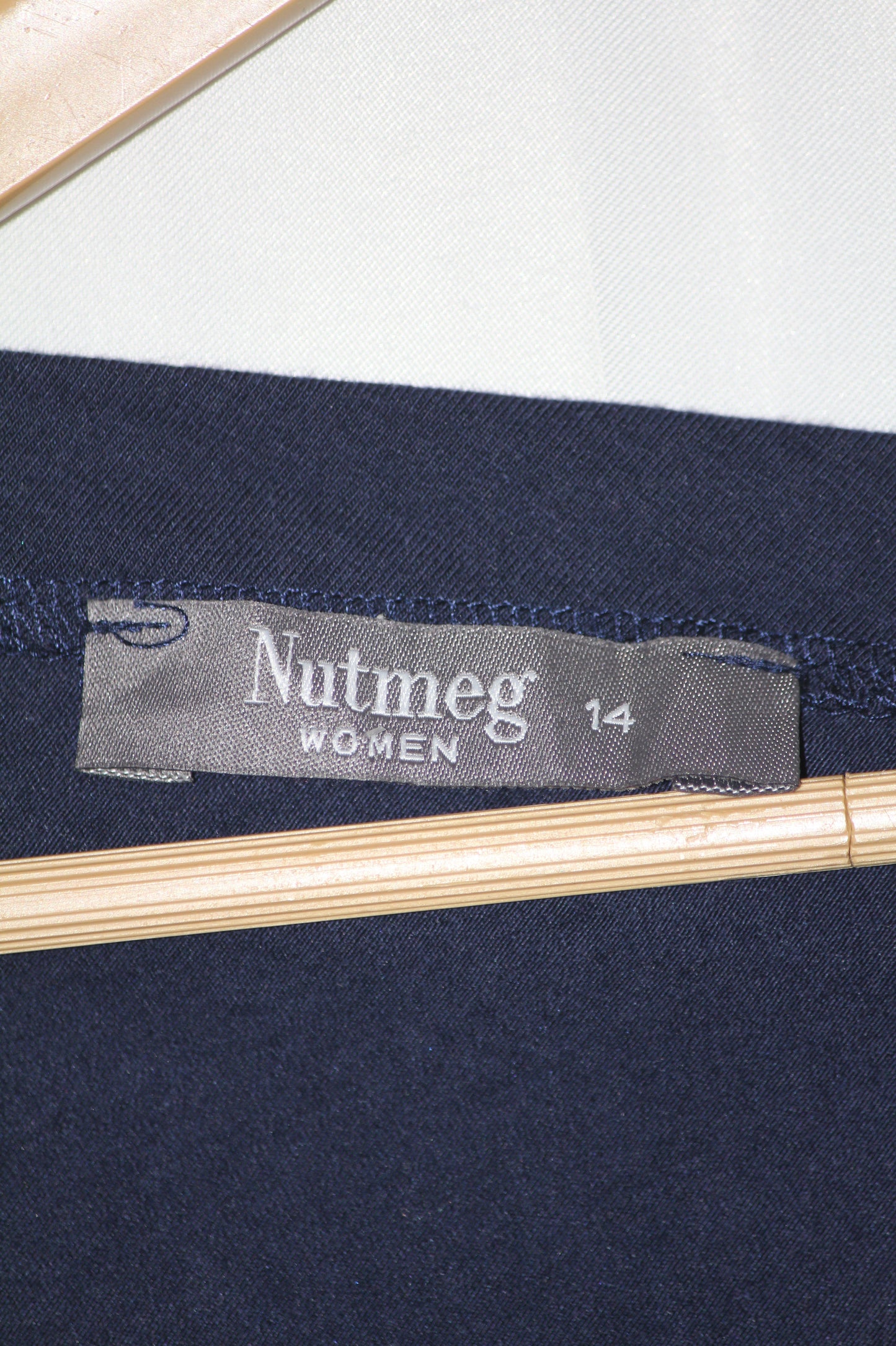 Nutmeg Navy Blue Half Sleeve Cotton Crop Top for Women – Medium