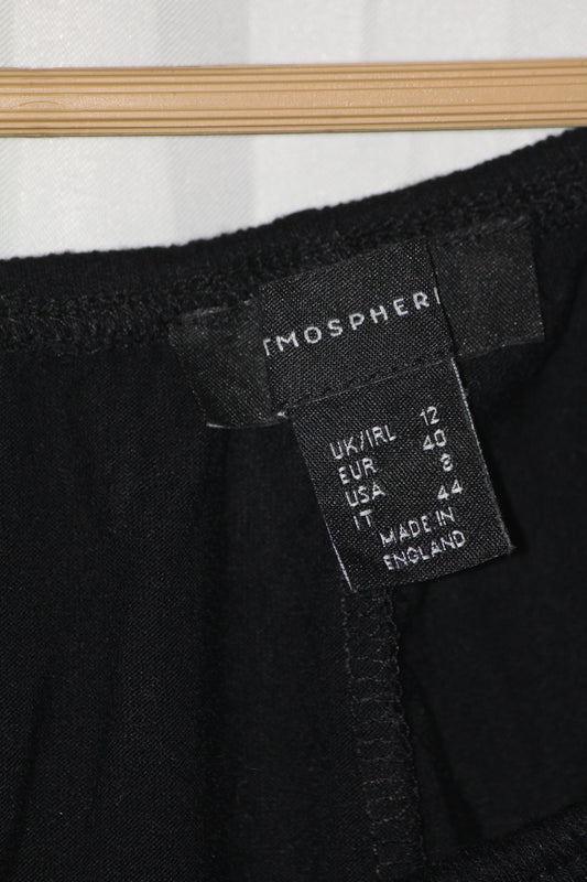 Atmosphere Black Full Sleeve Crop Top for Women – Medium