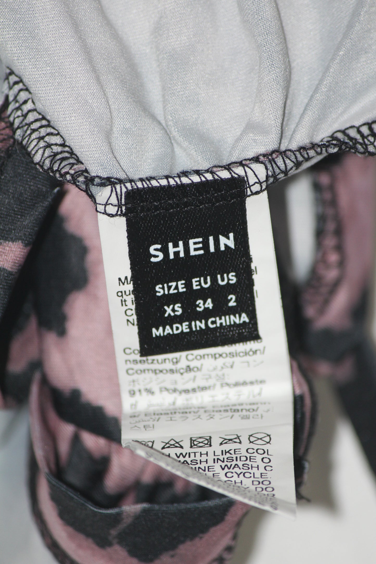 Shein Purple & Black Sleeveless Printed Crop Top for Women – XS