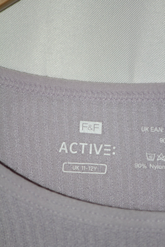 F&F Light Purple Full Sleeve Crop Top for Women – Medium