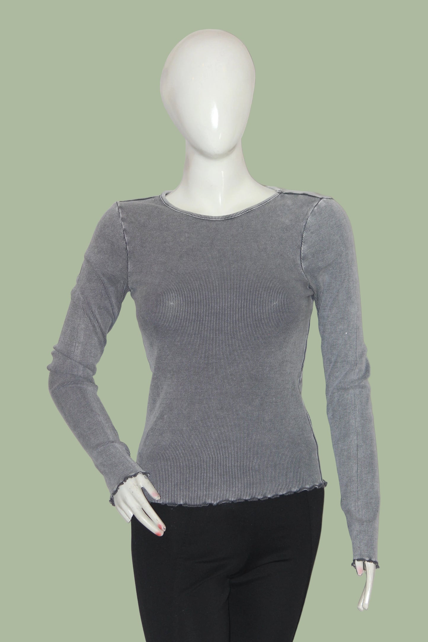 New Look Silver Full Sleeve Crop Top for Women – Small