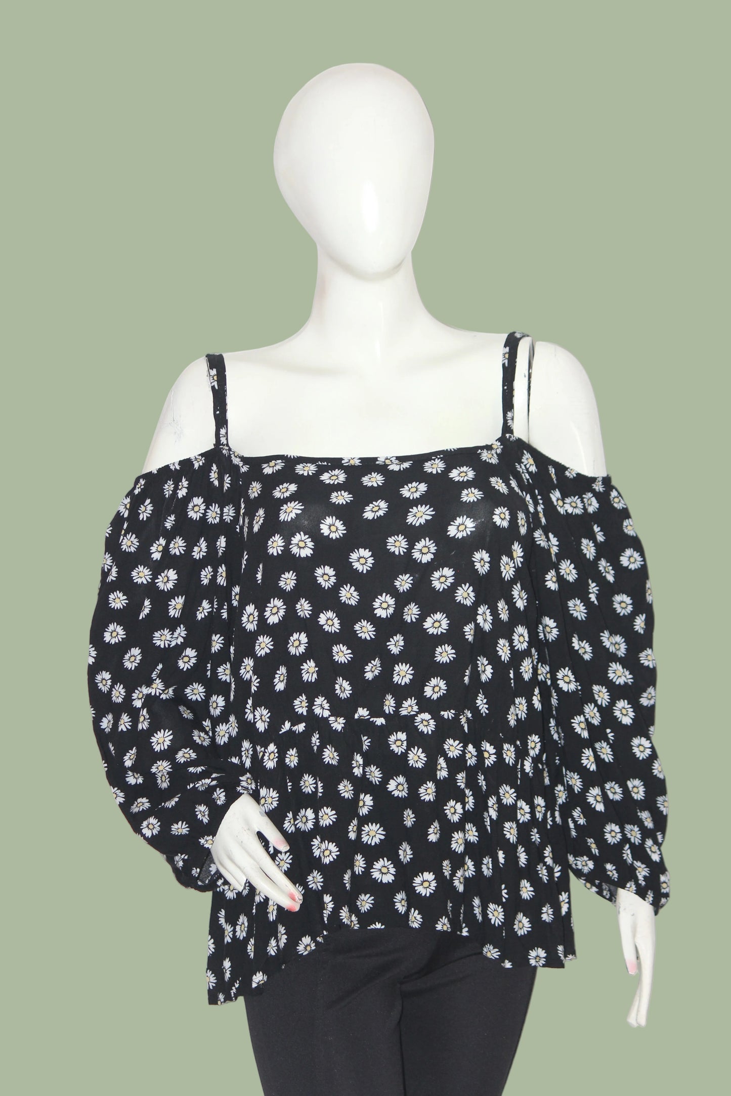 Pep&Co Floral Black Tank Top