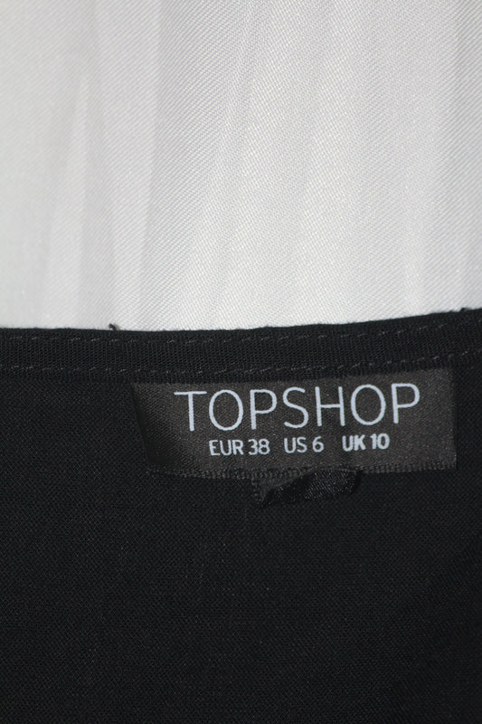 Topshop Black Buttoned Tank Top