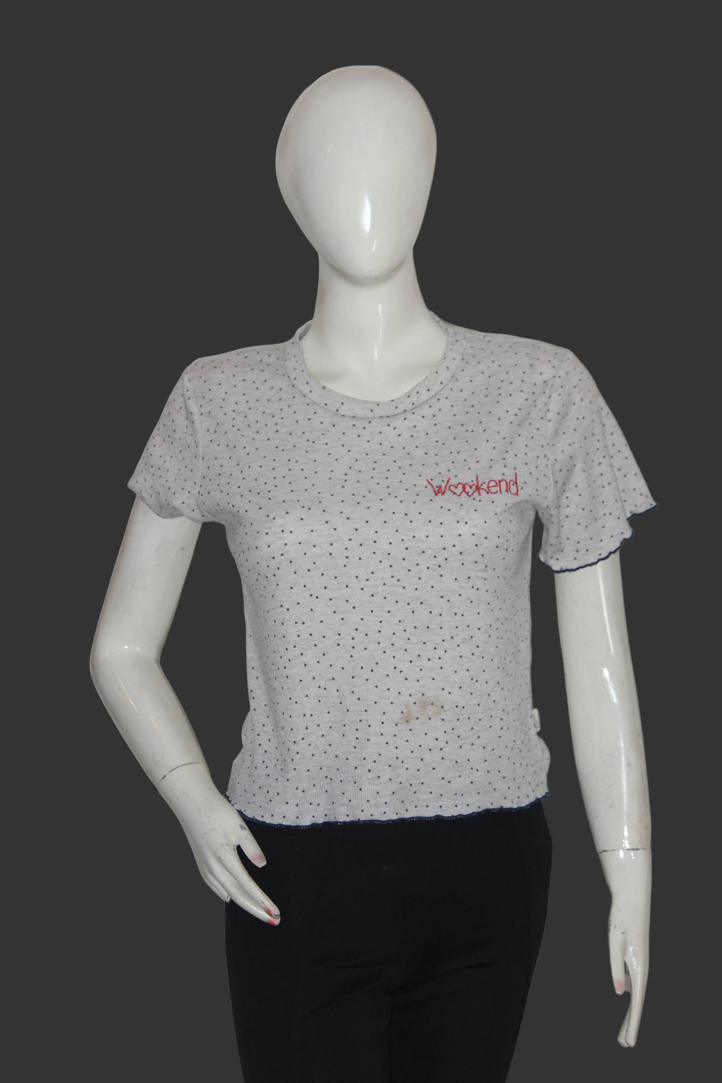 White Half Sleeve Crop Top – Unwind (Small)