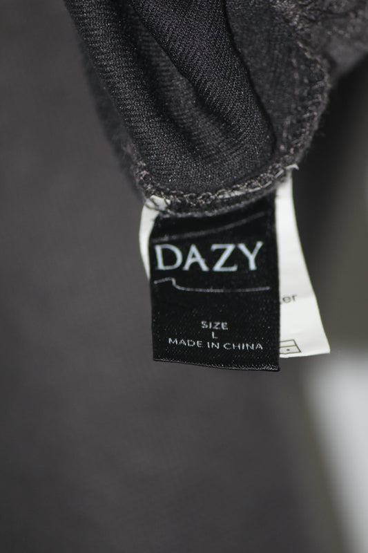 Dazy Grey Zipper Crop Top (Medium)