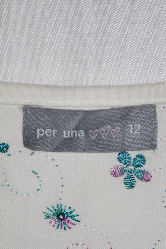 Per Una White Sleeveless Crop Top - Medium
