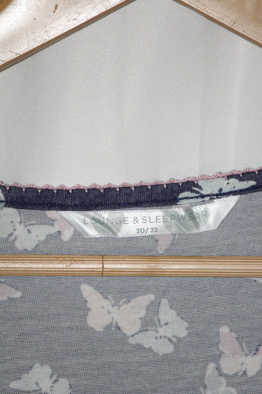 Bonmarche Navy Blue Butterfly Print Crop Top - Medium