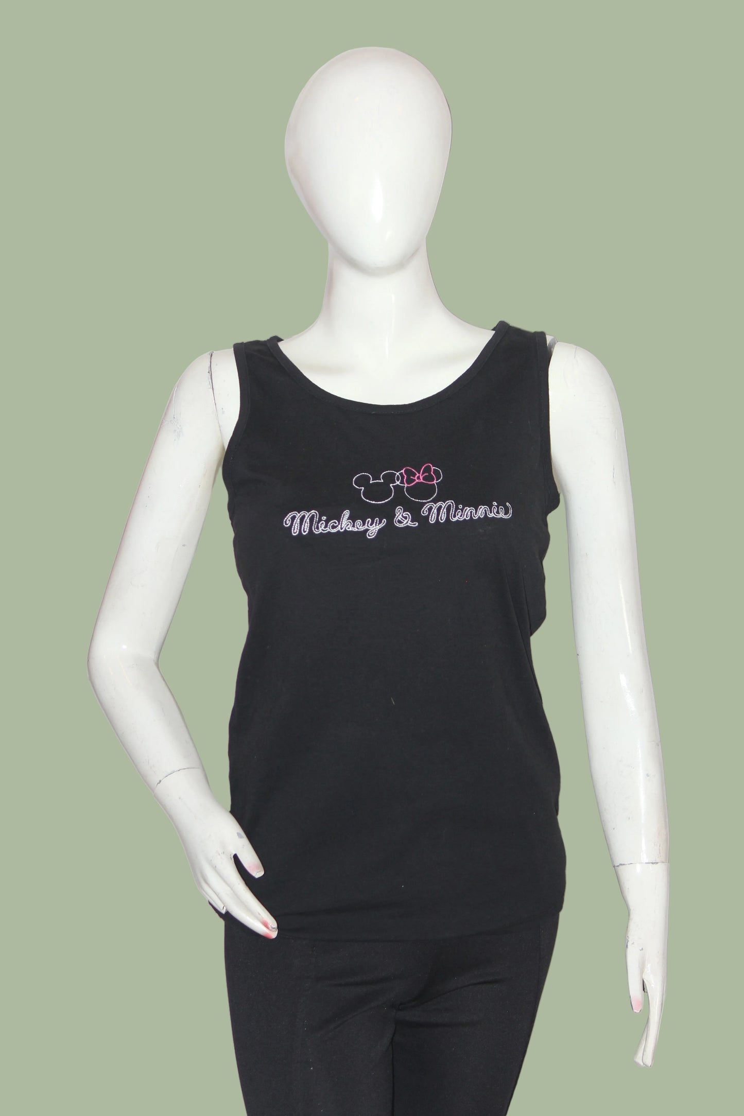 George Mickey & Minnie Black Crop Top - Small