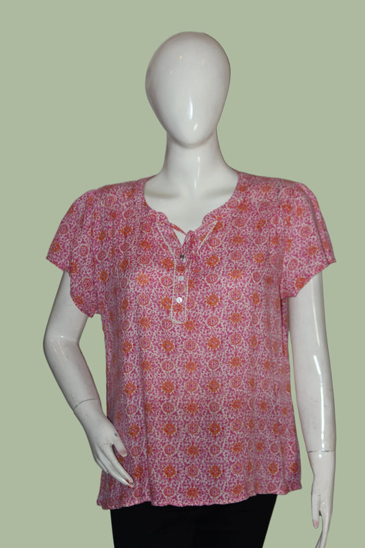 Pink Floral Crop Top – Petite (M)