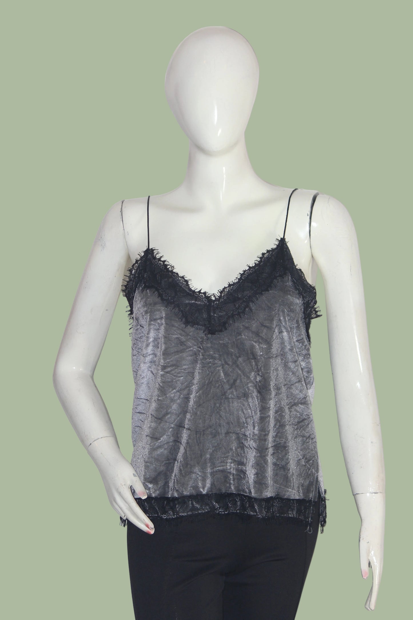 Thriftyfy Dual-Tone Black & Grey Crop Top
