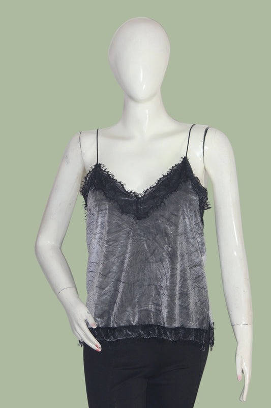 Thriftyfy Dual-Tone Black & Grey Crop Top