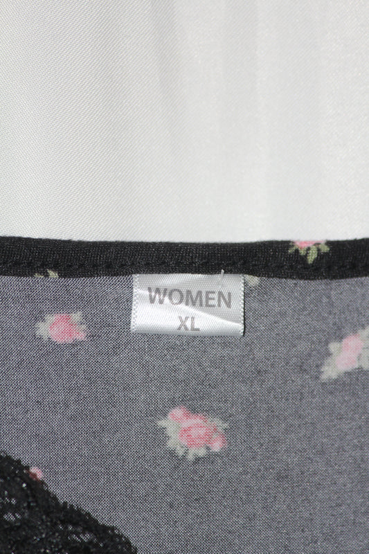Thriftyfy Black Floral Tank Top – XL (Trendy & Comfortable)