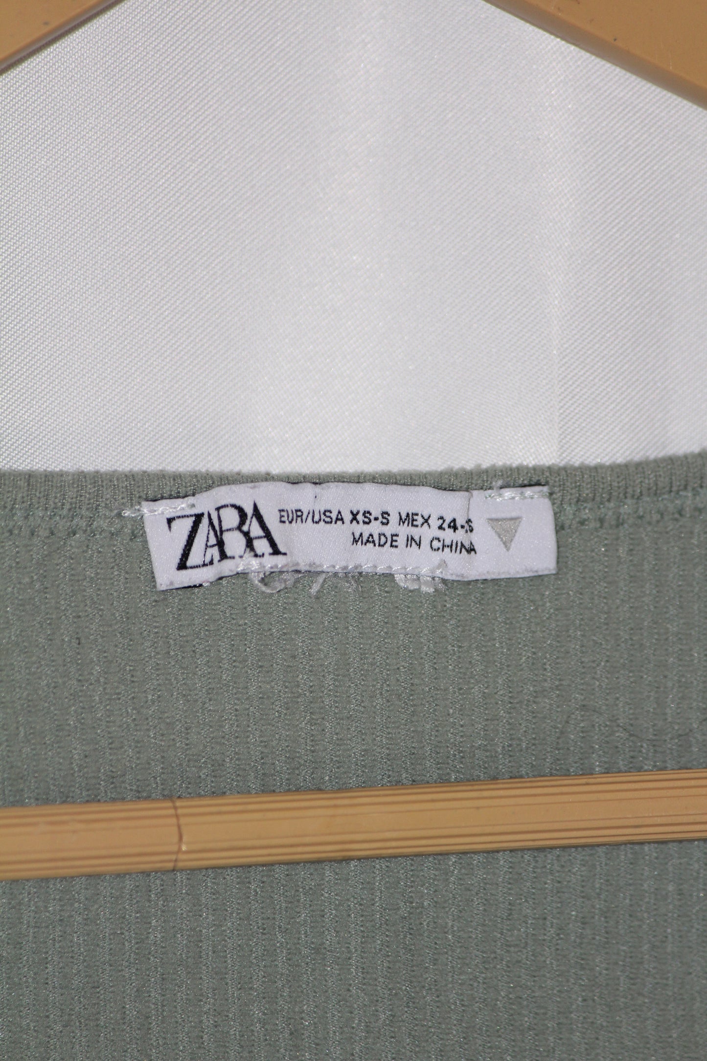 Zara Sea Green Full Sleeve Crop Top for Women – Small