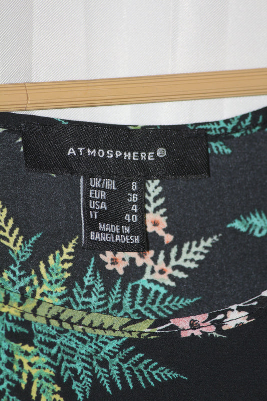 Atmosphere Black Floral Tank Top – Small (Chic & Comfortable)