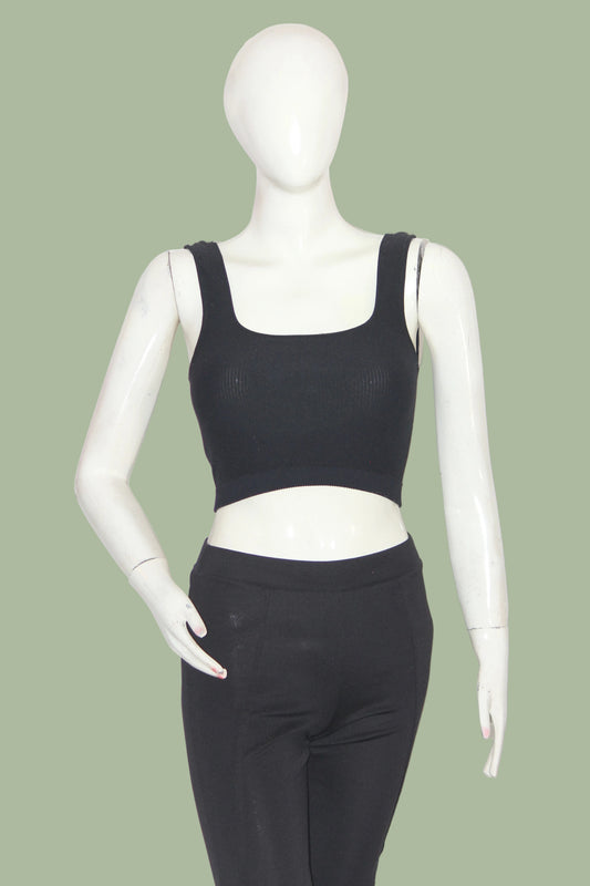 Thriftyfy Black Tank Top – Small (Slim Fit Essential)