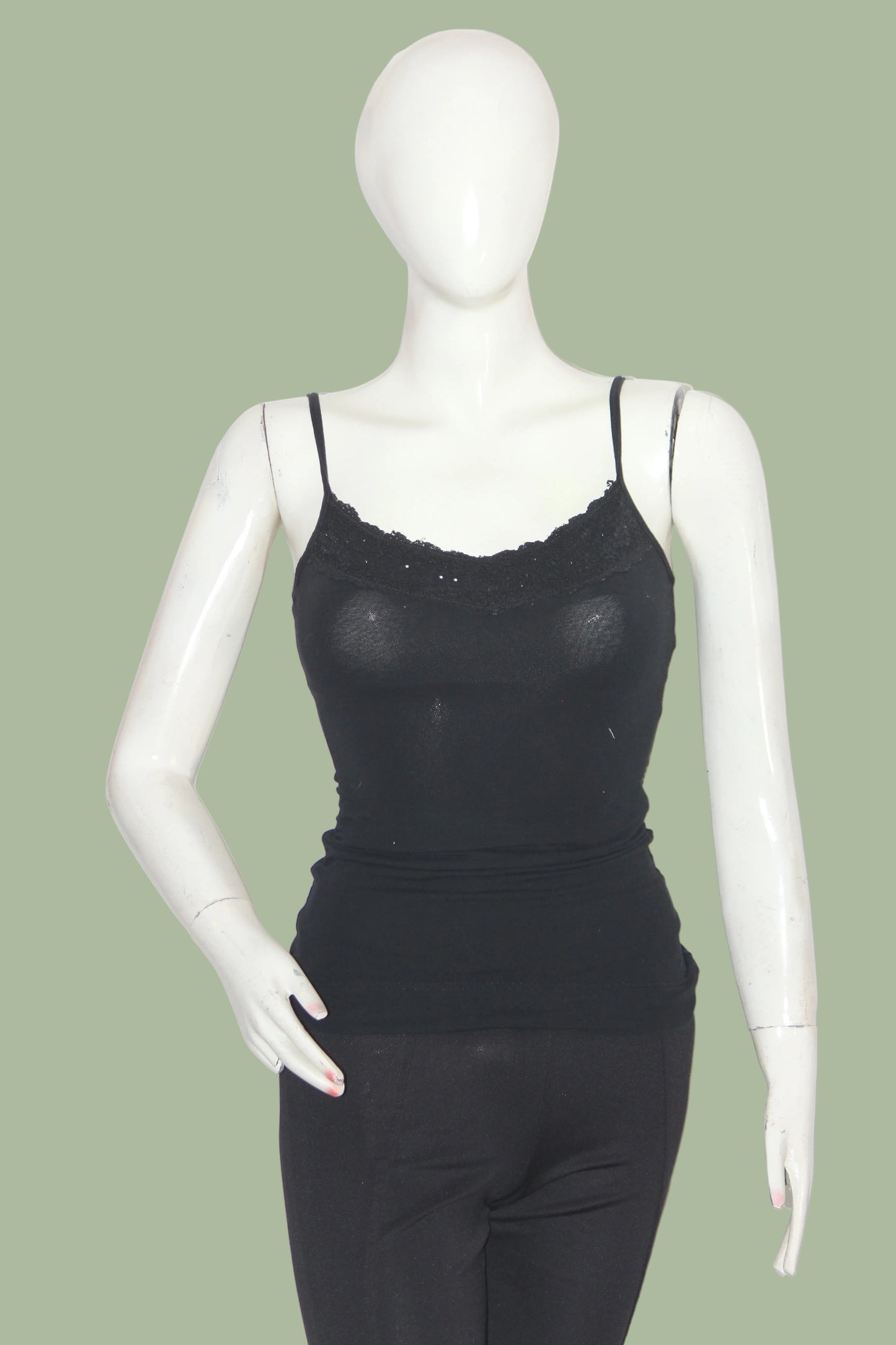 M&S Black Cotton Tank Top – Small (Everyday Essential)