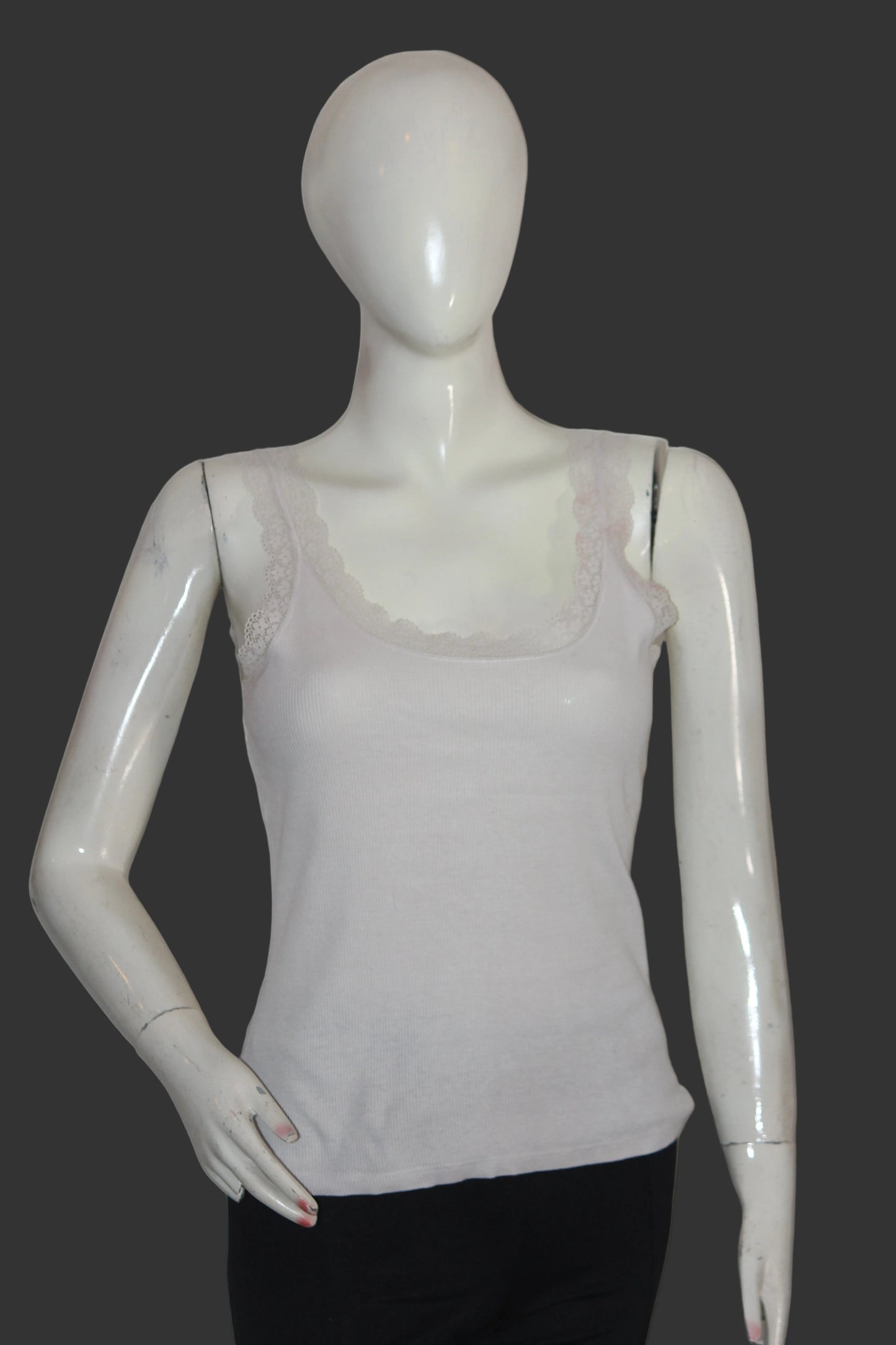 Primark White Cotton Tank Top – Small (Breathable Comfort)