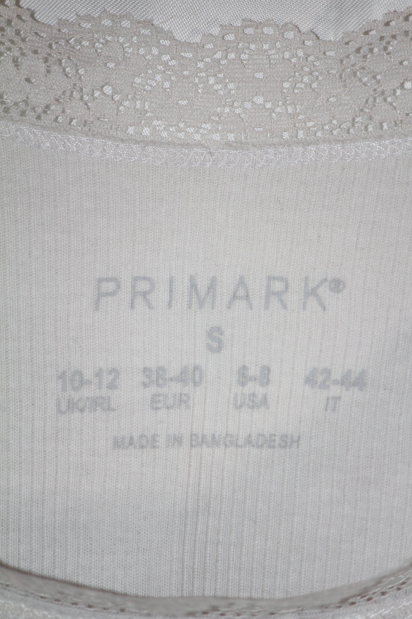 Primark White Cotton Tank Top – Small (Breathable Comfort)