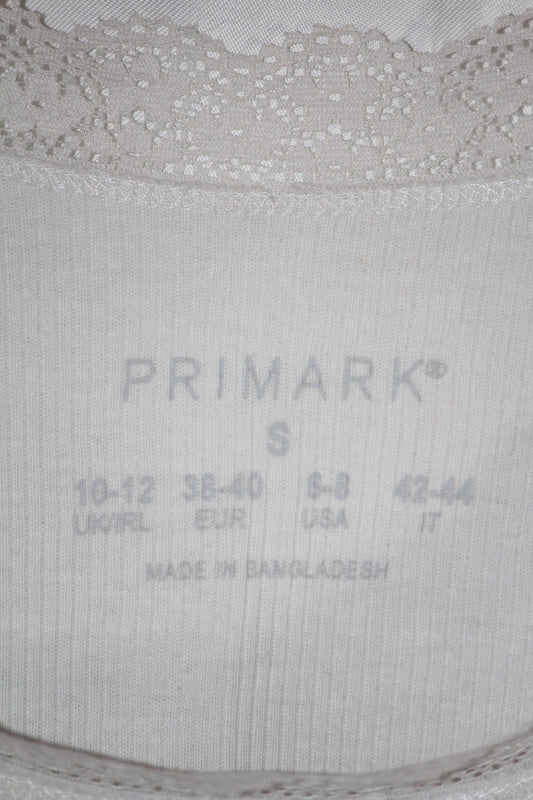Primark White Cotton Tank Top – Small (Breathable Comfort)
