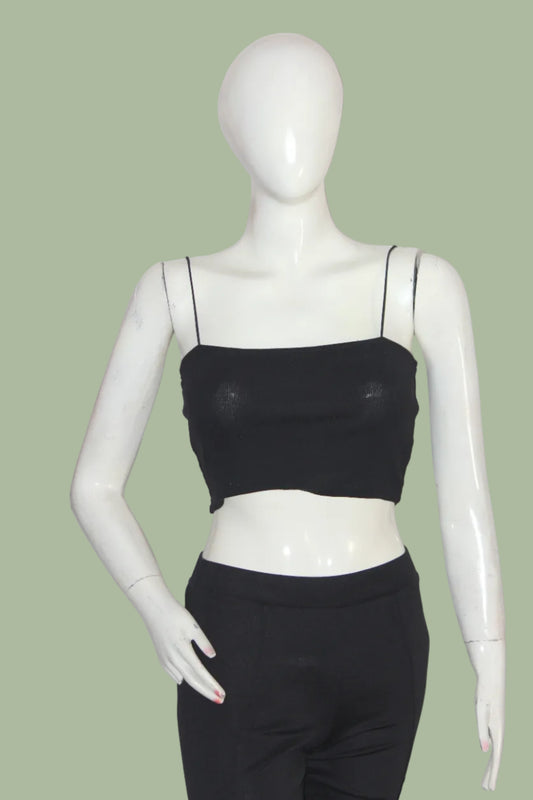 New Look Black Cotton Tank Top – Small (Slim Fit Basic)