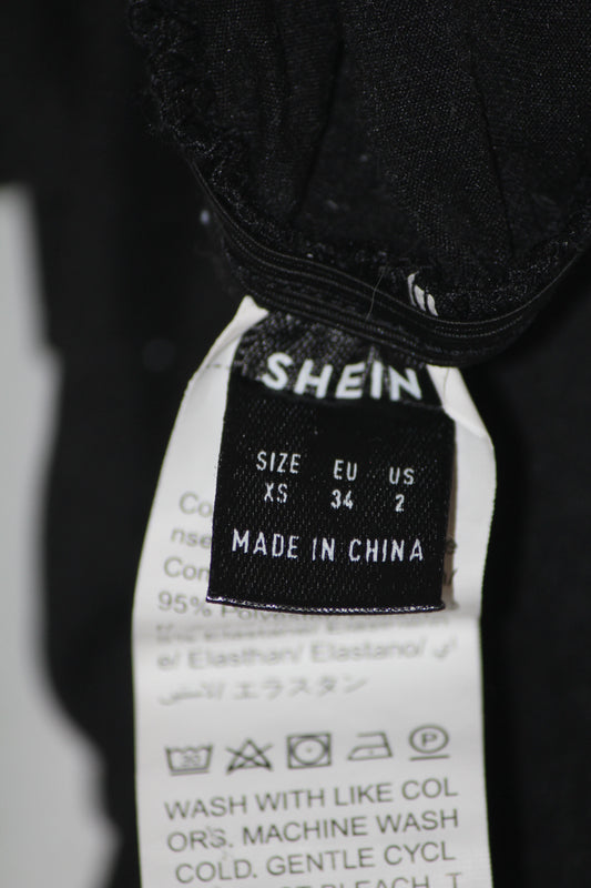 Shein Black Graphic Tank Top – XS (Printed Style)
