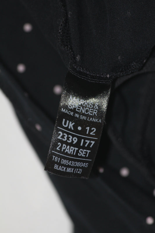 M&S Black Dot Tank Top – Medium (Classic Comfort)