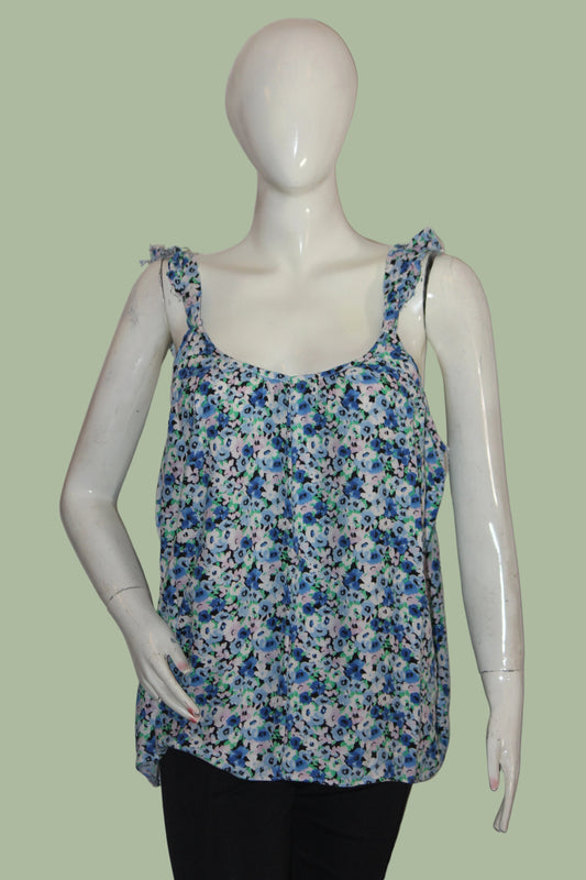 George Blue Floral Tank Top – Large (Summer Essential)