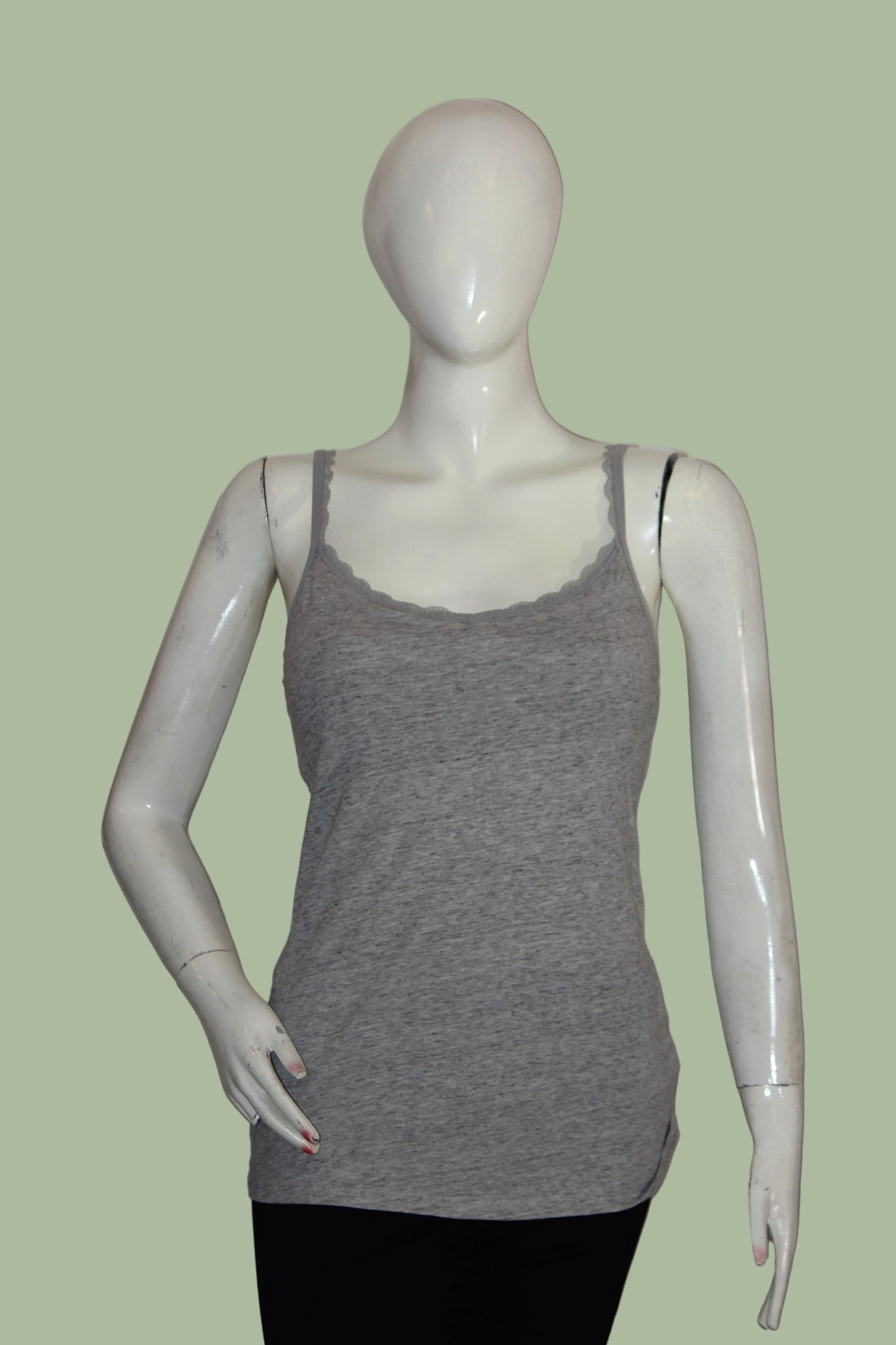 M&S Grey Cotton Tank Top – Medium (Soft Basic)