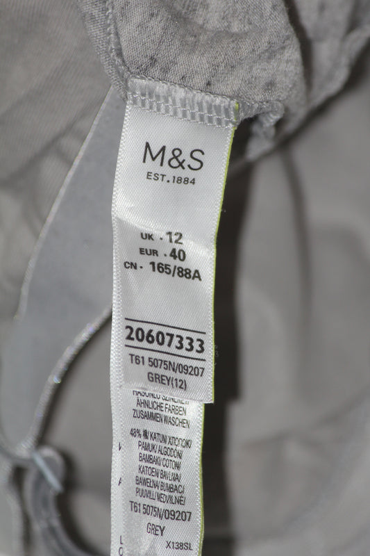 M&S Grey Cotton Tank Top – Medium (Soft Basic)