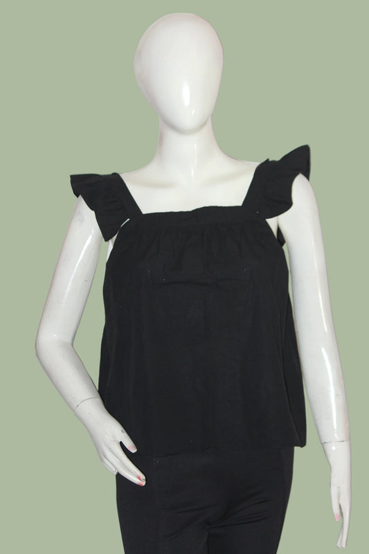 New Look Black Cotton Tank Top – Small (Casual Essential)