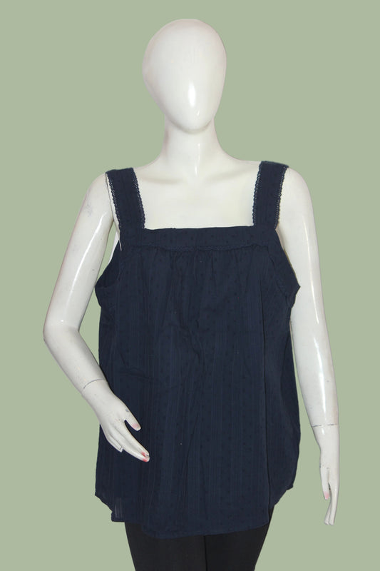 M&S Black Cotton Tank Top – Large (Everyday Basic)