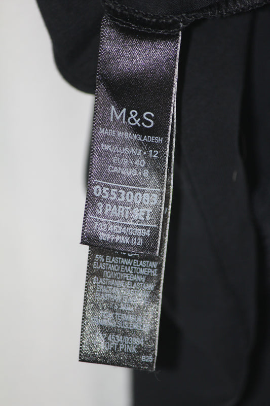 M&S Black Cotton Tank Top – Medium (Classic Fit)