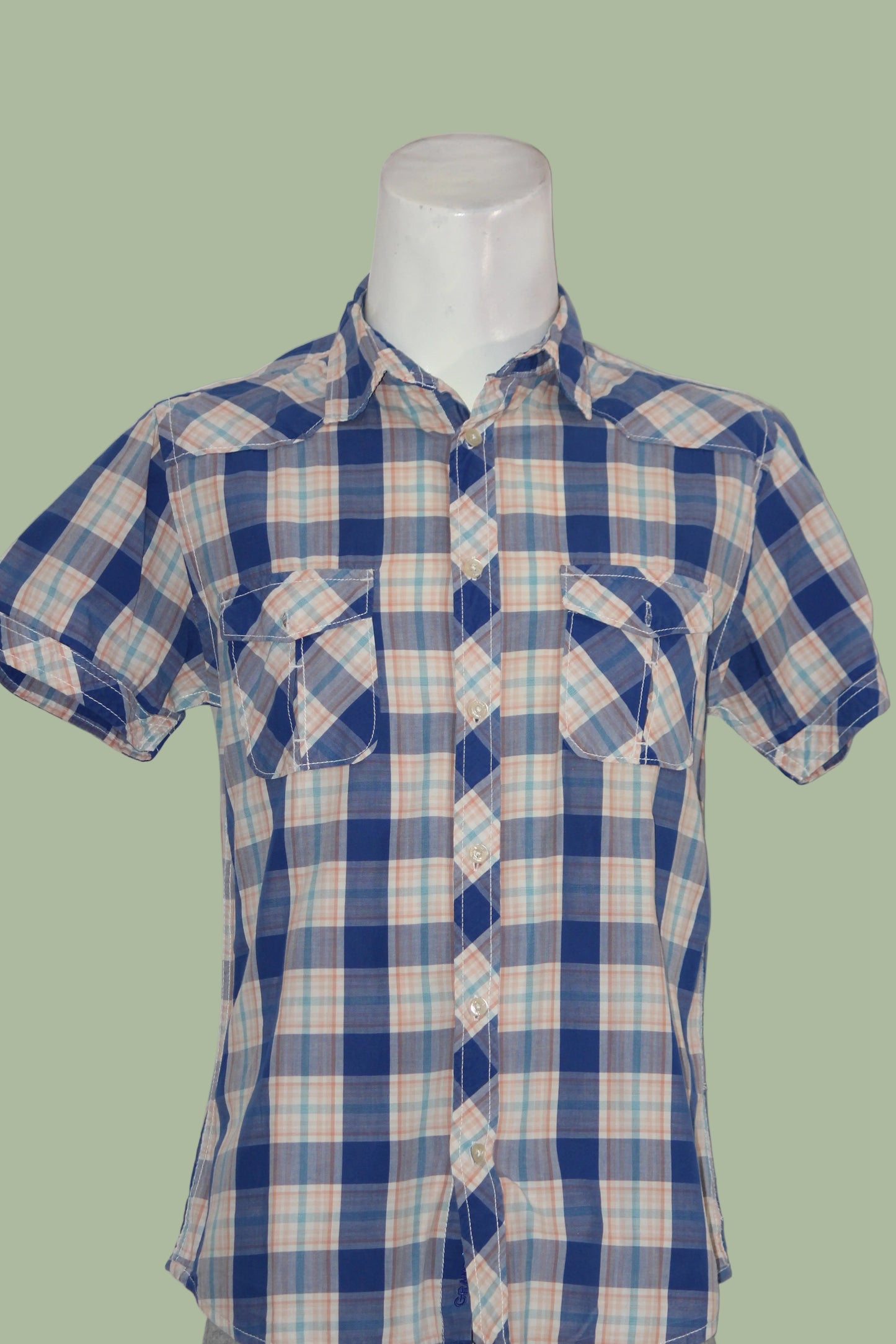 Grand & Hills Blue Check Shirt – Small (Men)