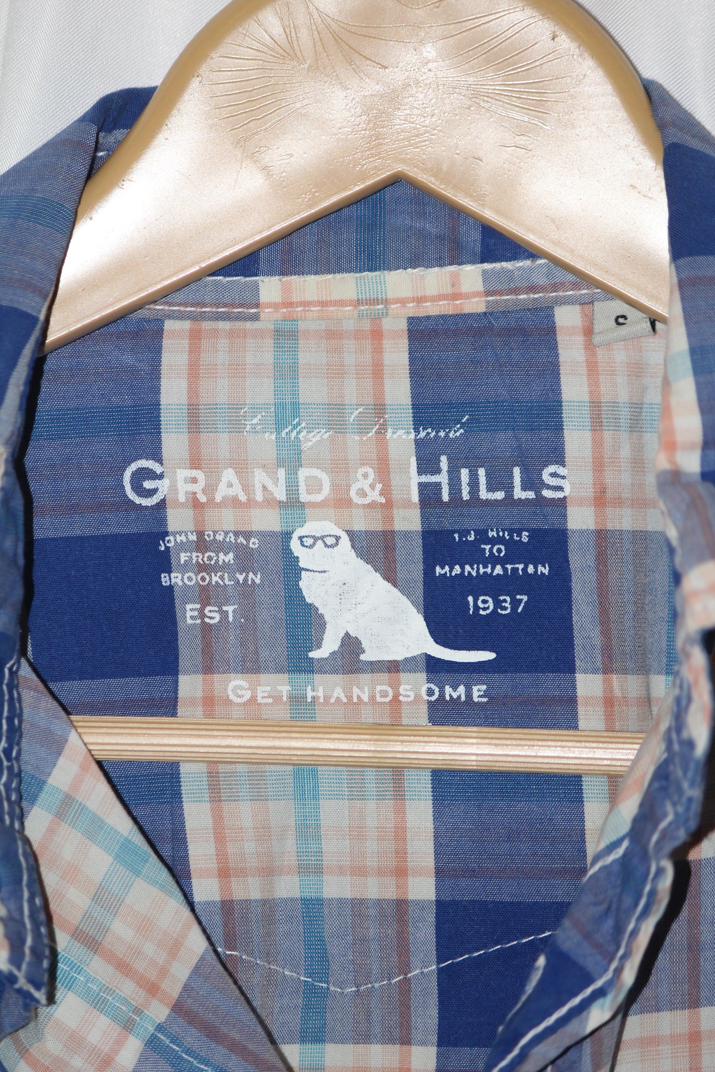 Grand & Hills Blue Check Shirt – Small (Men)