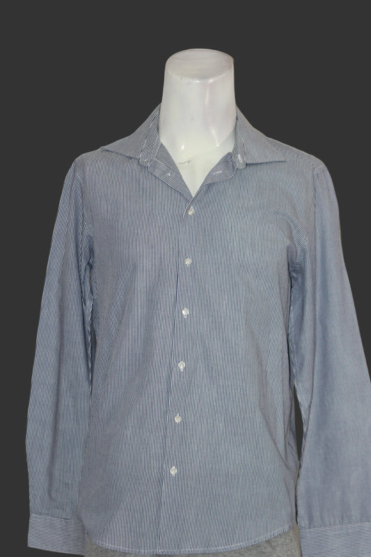 Piazaitalia Blue Stripe Polyester Shirt – Large (Men)
