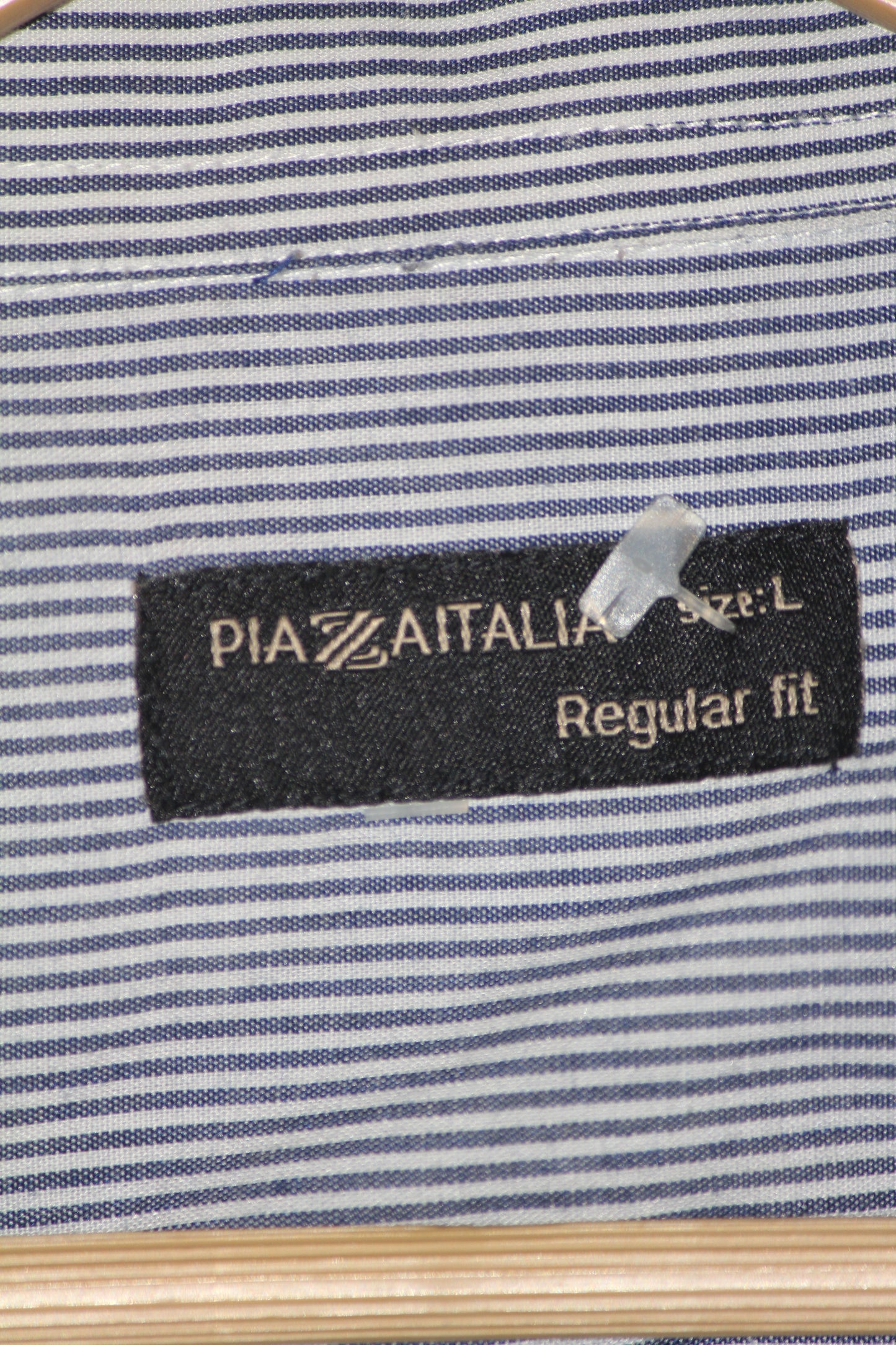 Piazaitalia Blue Stripe Polyester Shirt – Large (Men)