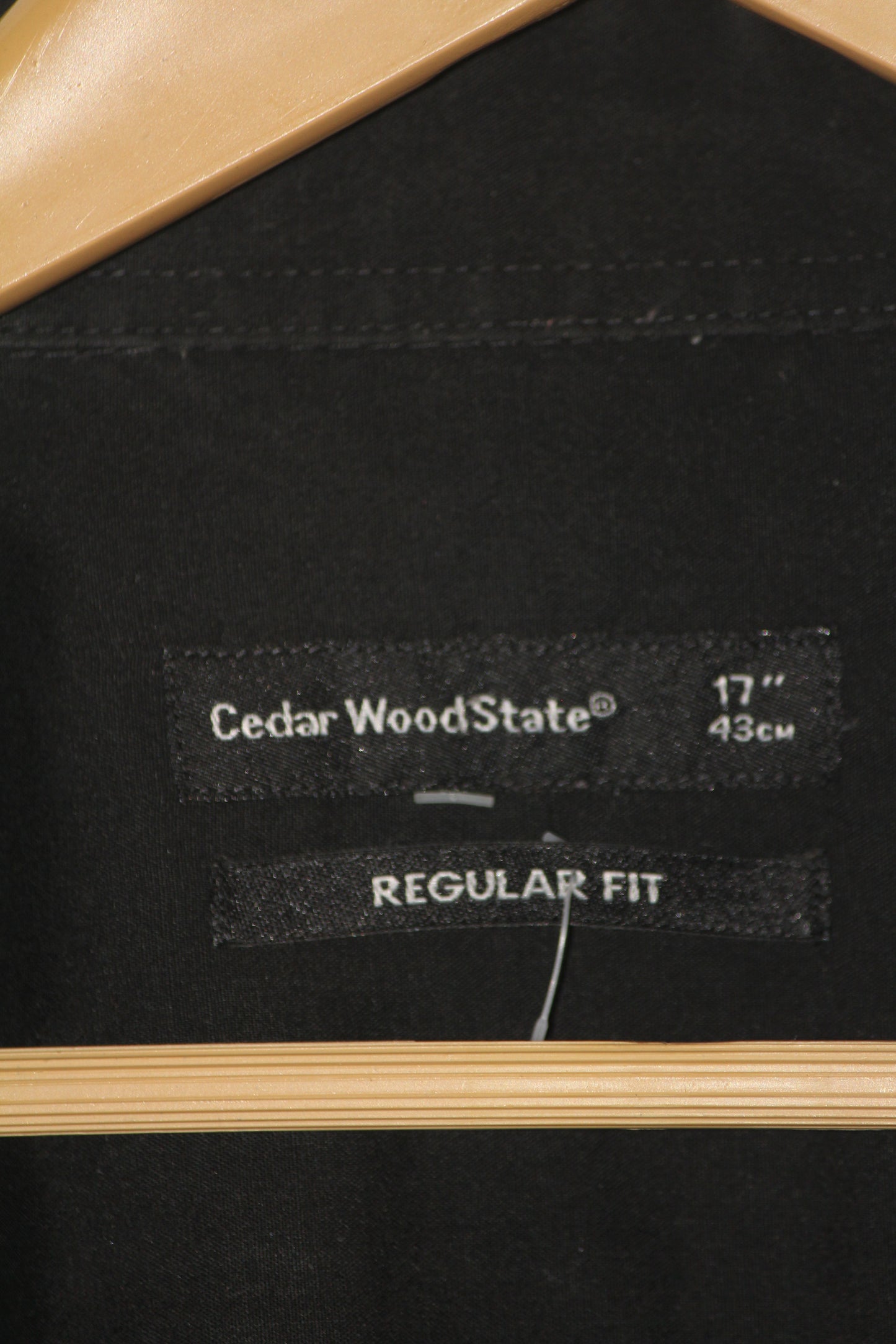 Cedar Wood State Black Polyester Shirt – Medium (Men)