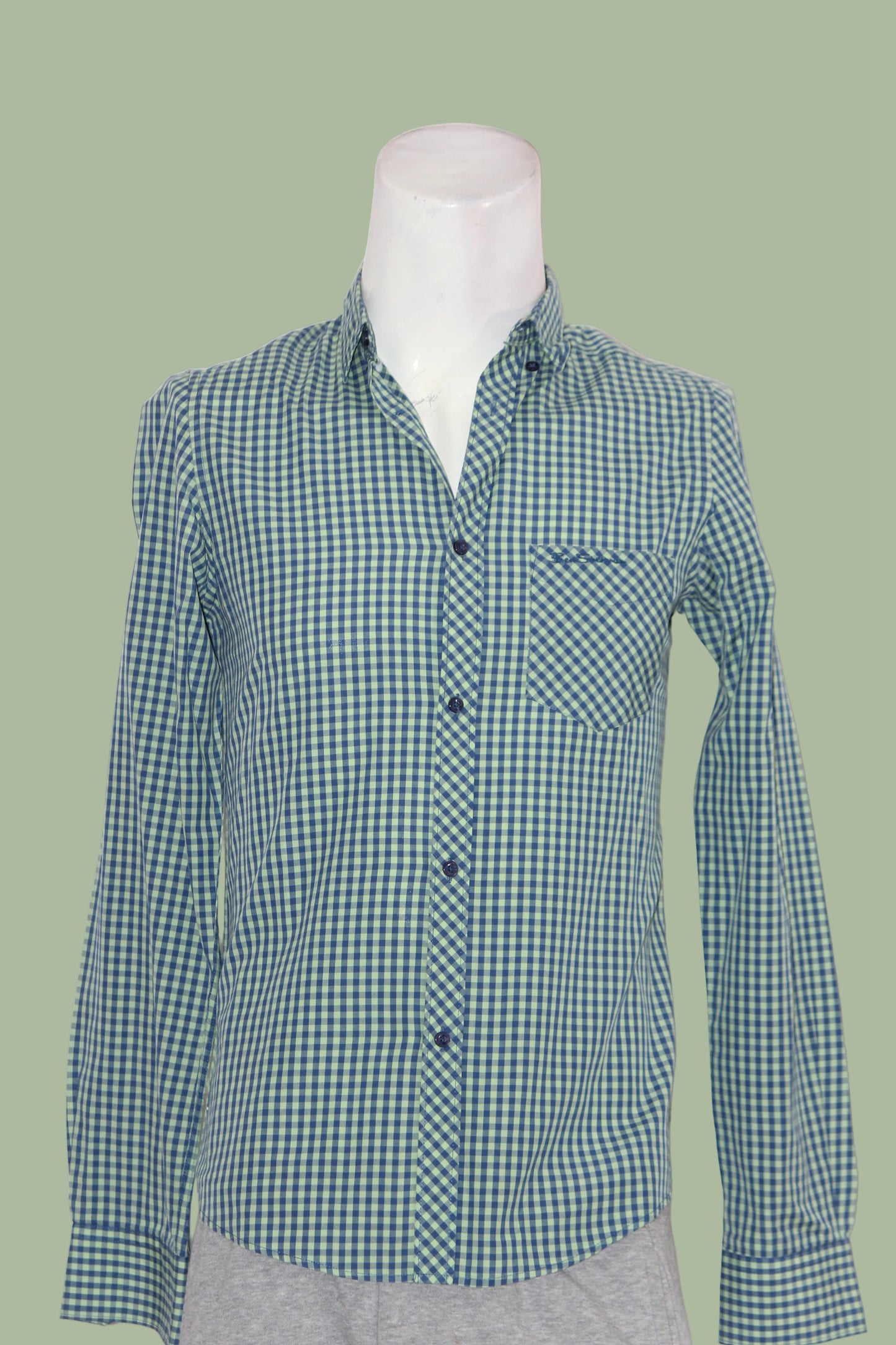 Ben Sherman Green Check Cotton Shirt – XS (Men)